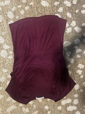 Banana Republic Strapless Ruched Bustier Top - Burgundy
